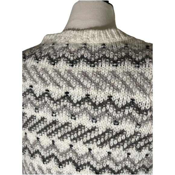 Ann Taylor LOFT Wool Alpaca Blend Crew Pullover Sweater Women’s Med Cream Gray - Picture 5 of 5